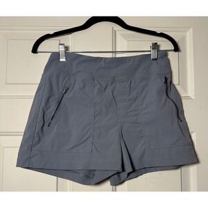 Athleta Trekkie North Mid Rise Pull On Zip Pockets‎ Utility Short Gray Size 2